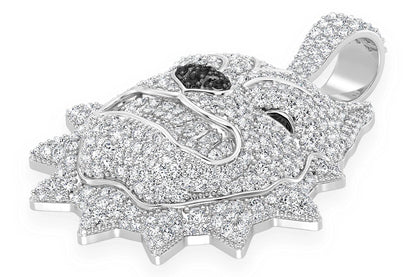 PITBULL SPIKE COLLAR DIAMOND PENDANT 14K SOLID GOLD 3.00CTW
