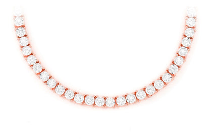 6PT MIRACLE SET DIAMOND TENNIS NECKLACE 14K SOLID GOLD 8.95CTW