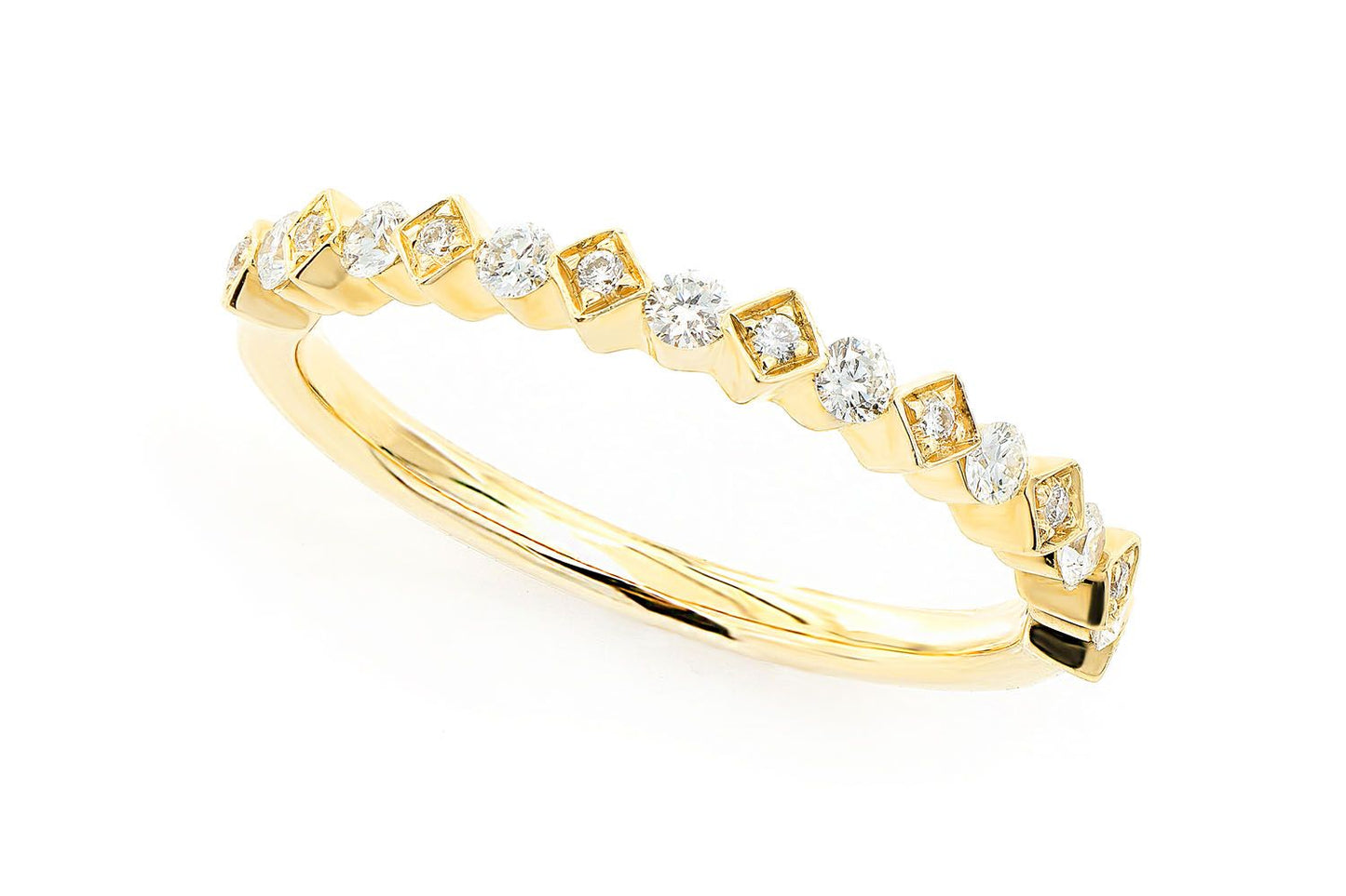 STACKABLE DIAMOND WEDDING BAND 14K SOLID GOLD 0.20CTW