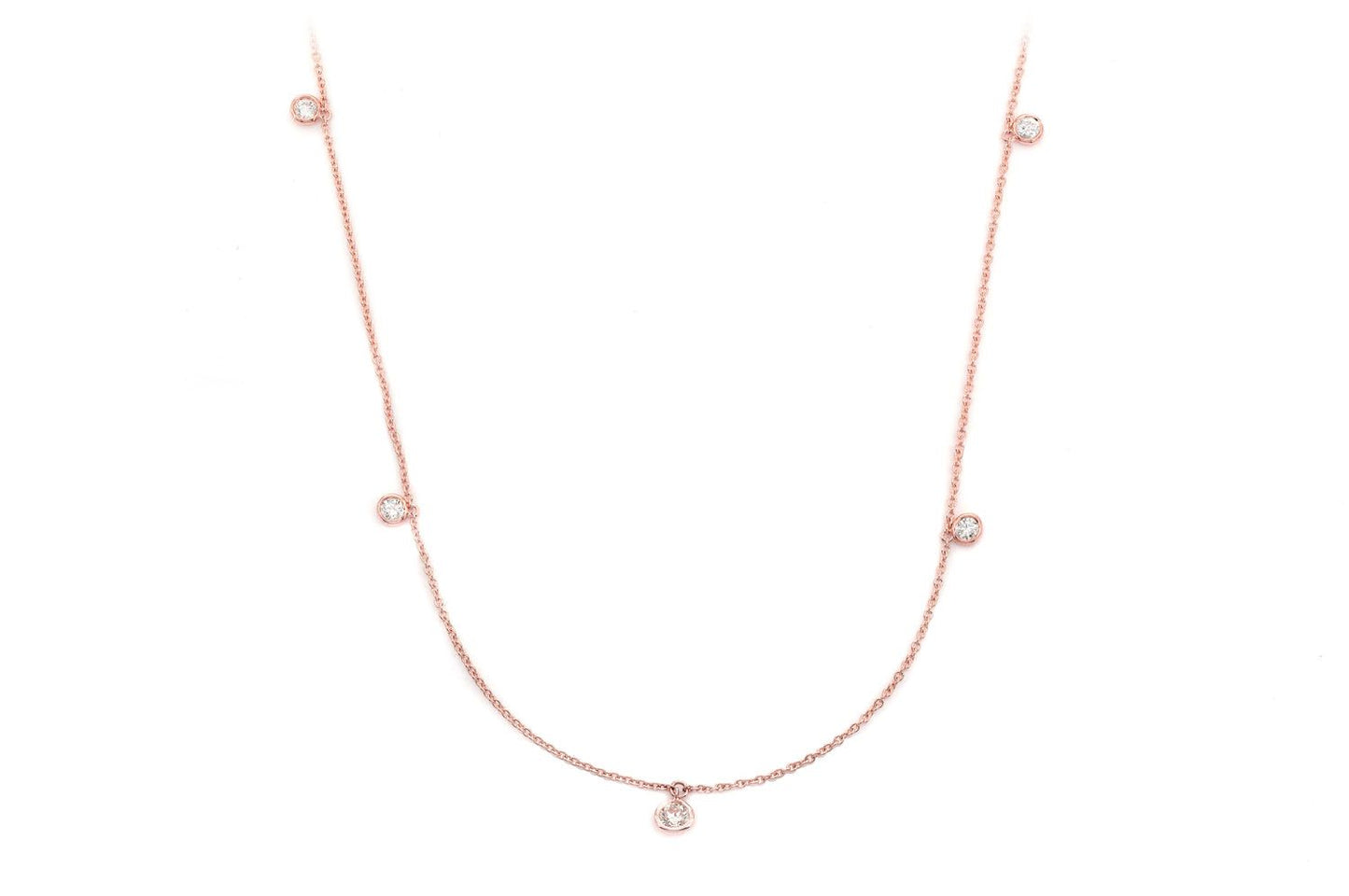 COLIER CU PICATĂ STATION BEZEL, AUR MASIV DE 14K, 0.60CT