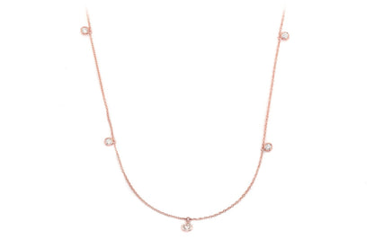 COLIER CU PICATĂ STATION BEZEL, AUR MASIV DE 14K, 0.60CT
