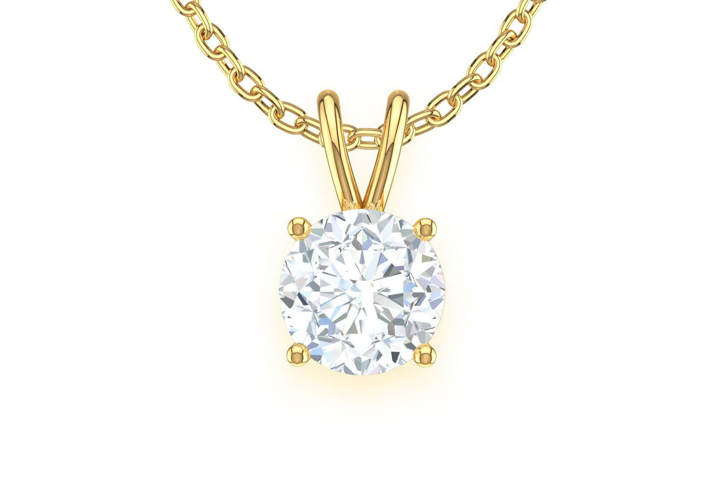 0.50CT ROUND SOLITAIRE DIAMOND PENDANT 14K SOLID GOLD