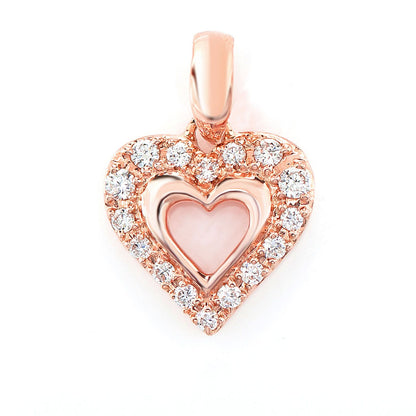 OPEN HEART HALO DIAMOND PENDANT 14K SOLID GOLD 0.40CTW