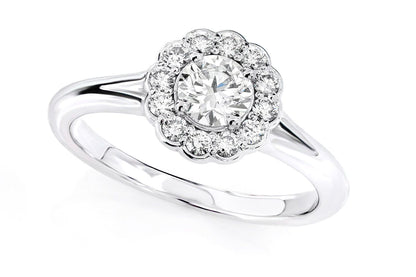 FLORAL SPLIT SHANK DIAMOND ENGAGEMENT RING 0.75CTW -14K SOLID GOLD