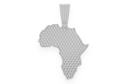 AFRICA DIAMOND PENDANT 14K SOLID GOLD 3.75CTW