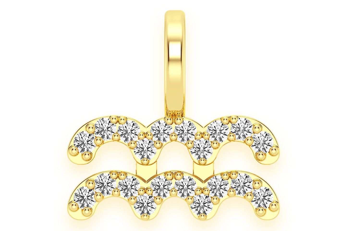 PANDANT ZODIAC VĂRSĂTOR CU DIAMANT AUR MASIV 14K 0.10CTW