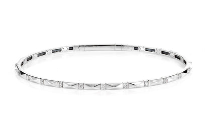 POINTED RECTANGLE FLEX DIAMOND BANGLE BRACELET 14K SOLID GOLD 0.20CTW