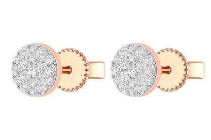 DIAMOND DISC CLUSTER STUD EARRINGS 14K SOLID GOLD 0.40CTW