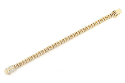 8MM MIAMI CUBAN DIAMOND BRACELET 14K SOLID GOLD 4.00CTW