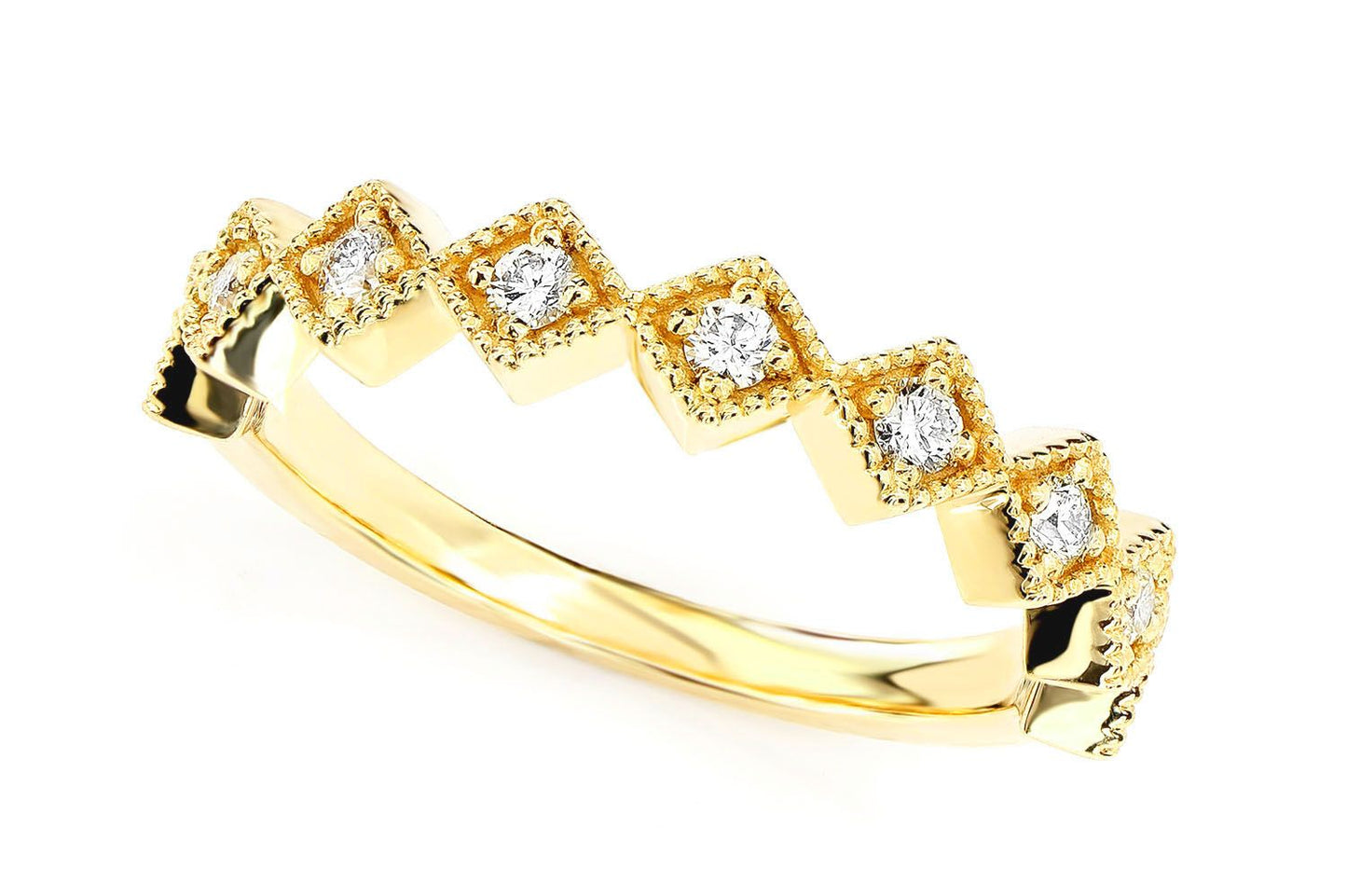 INEL CU DIAMANTE SUPRAVEZABILE, AUR MASIV DE 14K, 0.25CT