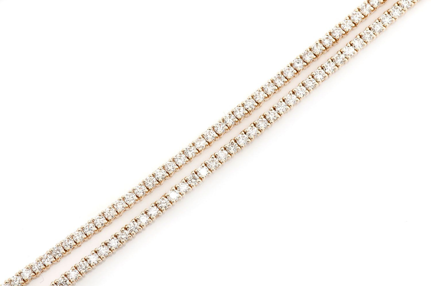 3PT PRONG SET DIAMOND TENNIS NECKLACE 14K SOLID GOLD 6.50CTW