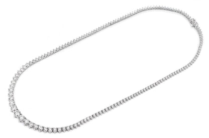 ROUND BRILLIANT DIAMOND GRADUATED TENNIS NECKLACE SOLID GOLD 9.45CTW