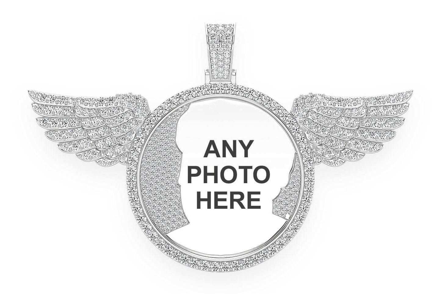 PANDANTIV CU DIAMANT CU IMAGINE ARIPI, AUR MASIV DE 14K, 10.50CTW