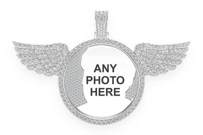 PANDANTIV CU DIAMANT CU IMAGINE ARIPI, AUR MASIV DE 14K, 10.50CTW