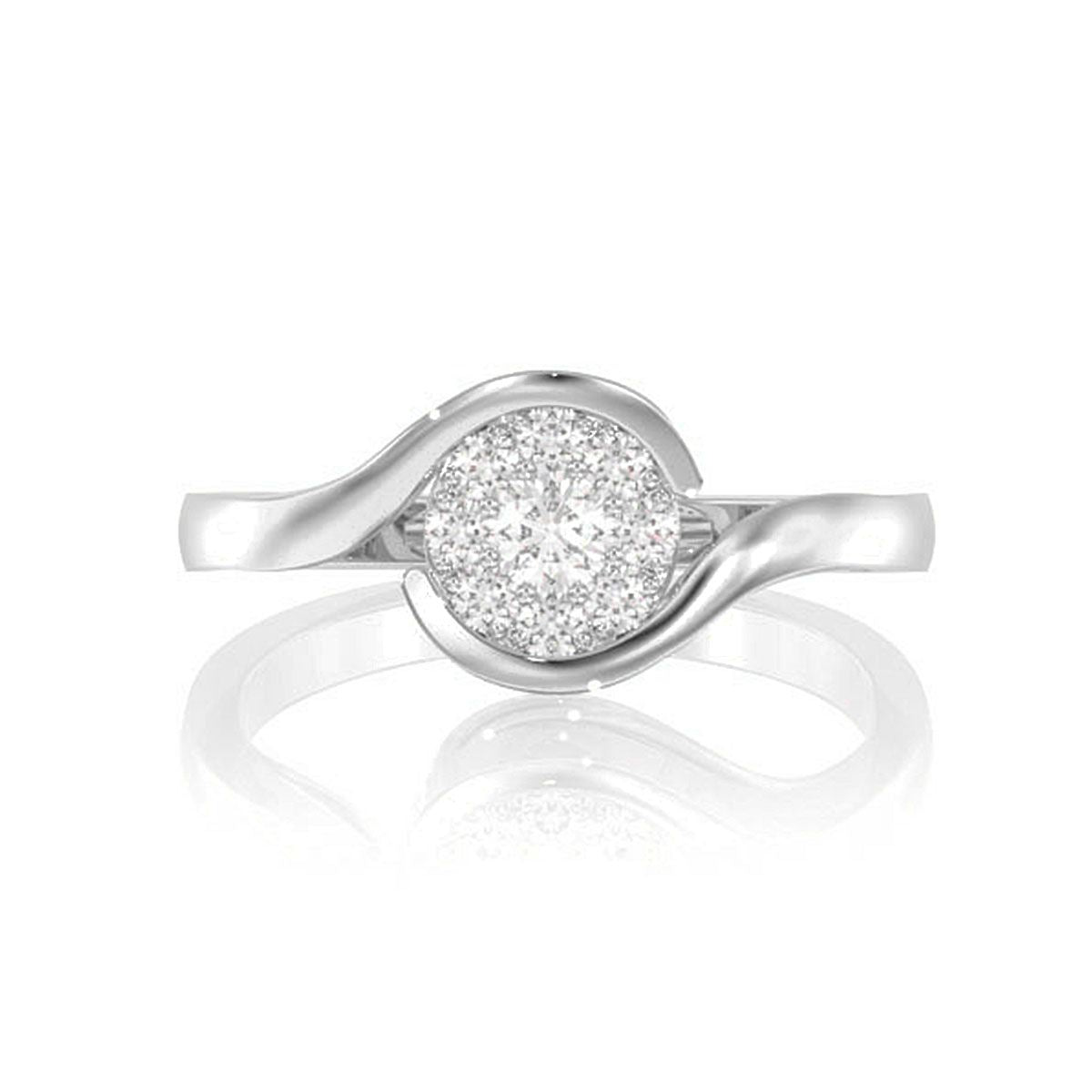 0.25CTW CLUSTER BYPASS DIAMOND ENGAGEMENT RING 14K SOLID GOLD