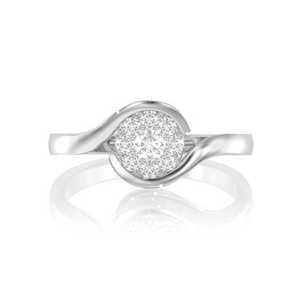 0.25CTW CLUSTER BYPASS DIAMOND ENGAGEMENT RING 14K SOLID GOLD