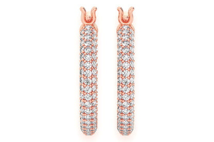 BUBBLY ETERNITY HOOP DIAMOND EARRINGS 14K SOLID GOLD 4.00CTW