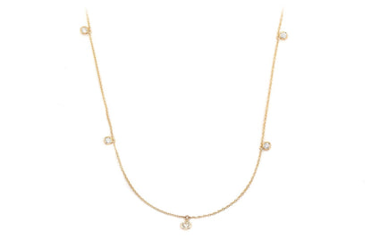 COLIER CU PICATĂ STATION BEZEL, AUR MASIV DE 14K, 0.60CT