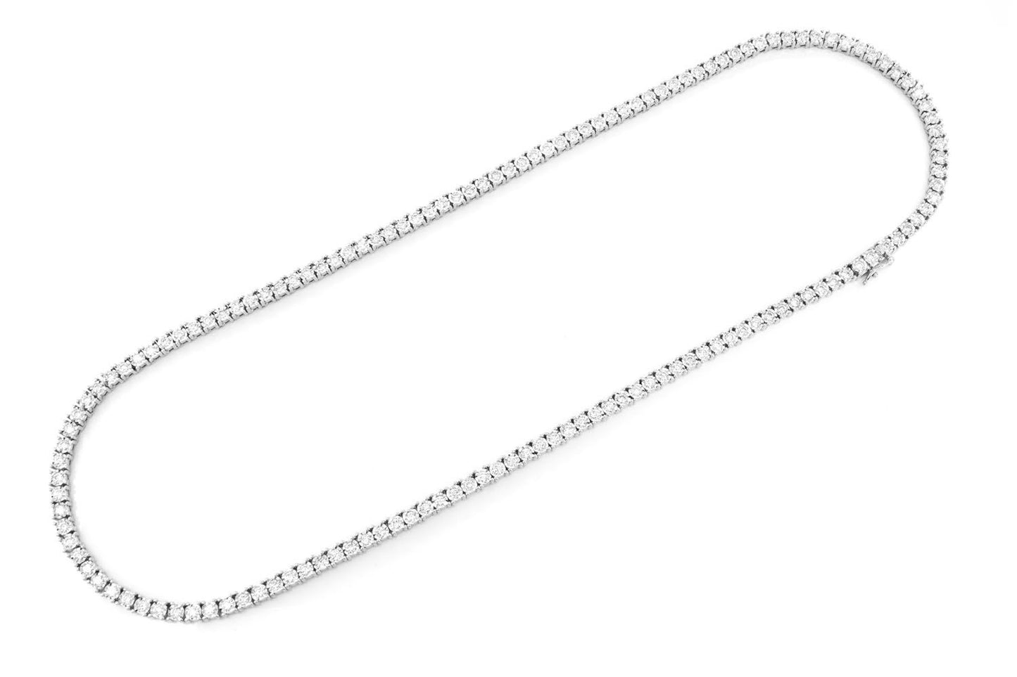 6PT MIRACLE SET DIAMOND TENNIS NECKLACE 14K SOLID GOLD 8.95CTW