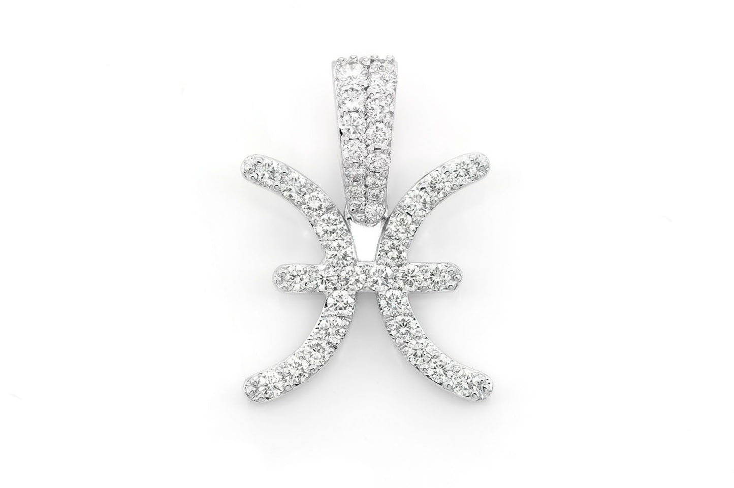 PANDANT ZODIACĂ PEȘTI CU DIAMANT AUR MASIV 14K 0.75CT