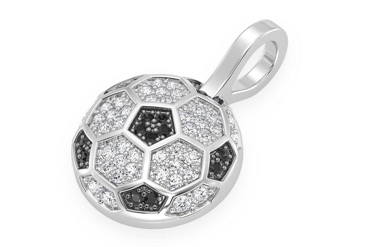 SOCCER BALL FUTBOL DIAMOND PENDANT 14K SOLID GOLD .25CTW