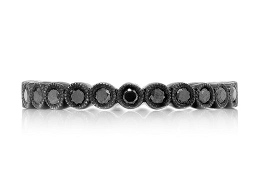 BLACK DIAMOND STACKABLE BAND 14K SOLID GOLD 0.20CTW
