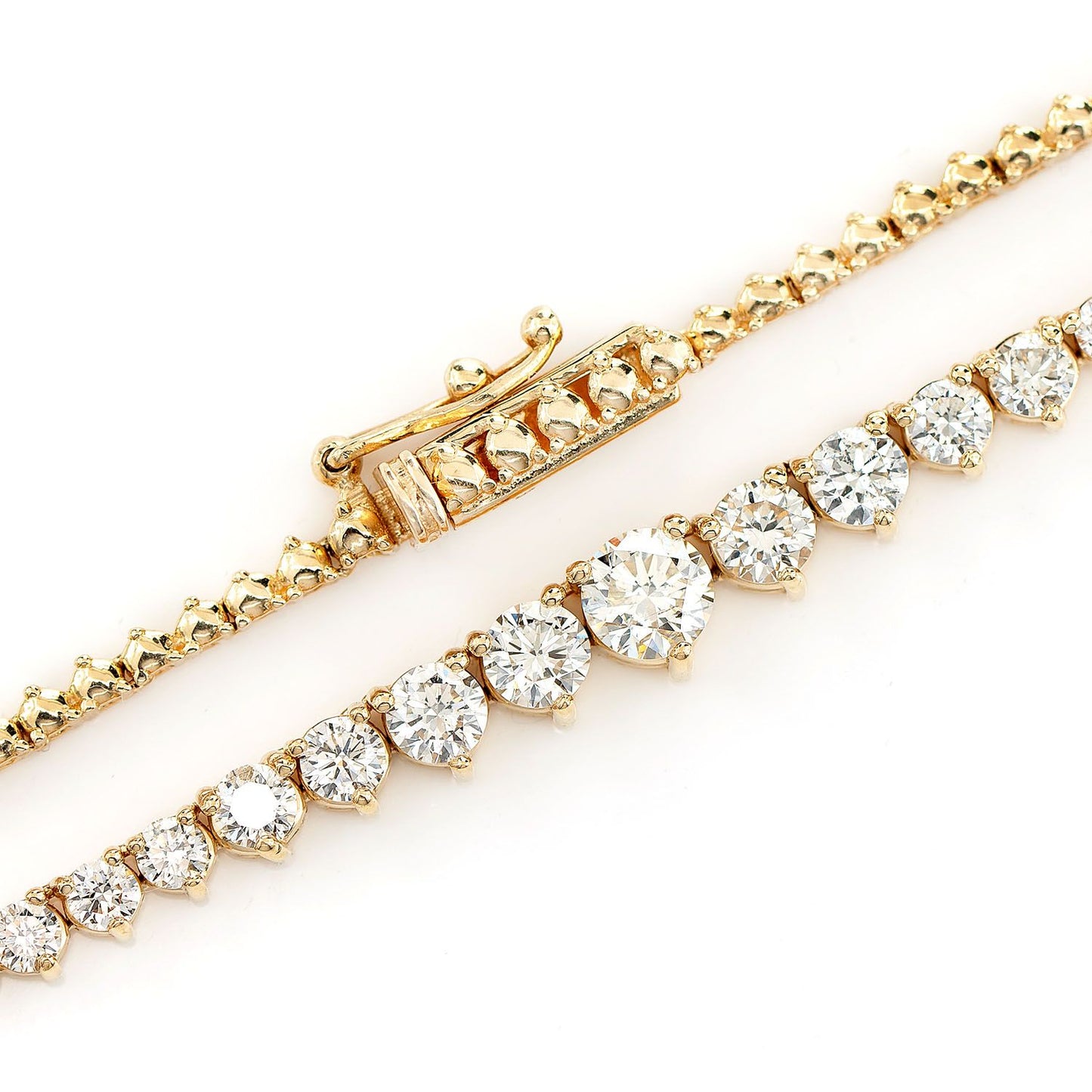 GRADUATED DIAMOND RIVIERA NECKLACE 14K SOLID GOLD 3.00CTW