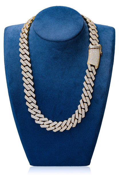 20MM RAISED PRONG MIAMI CUBAN DIAMOND NECKLACE 14K SOLID GOLD 60.00CTW