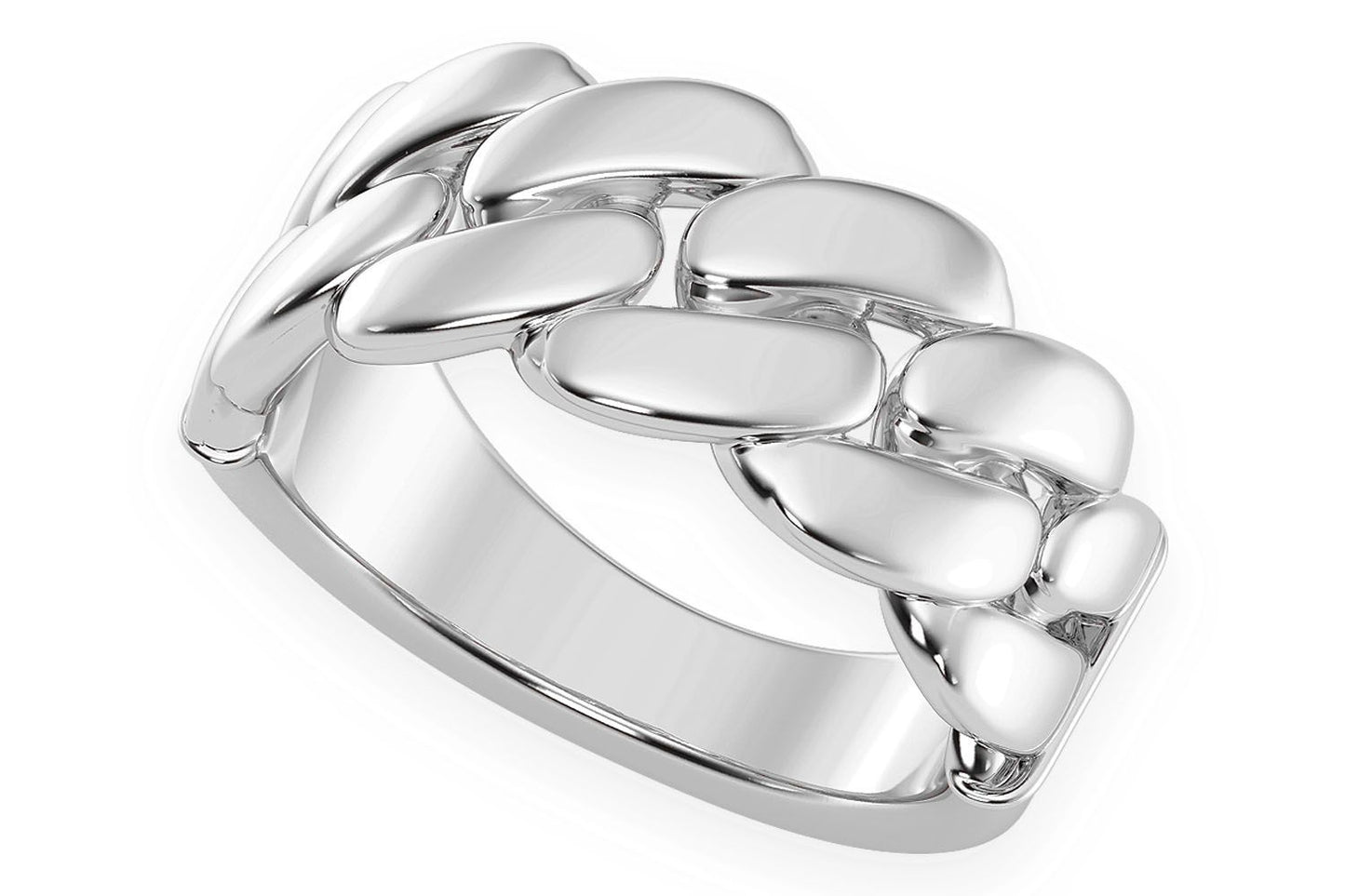 WIDE MIAMI CUBAN BAND RING 14K SOLID GOLD
