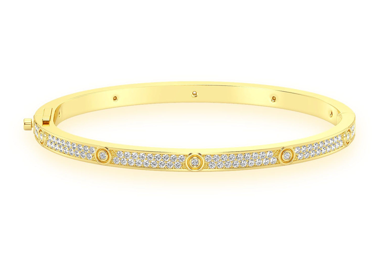 THIN SIGNATURE ETERNITY DIAMOND BANGLE 14K SOLID GOLD 2.35CTW