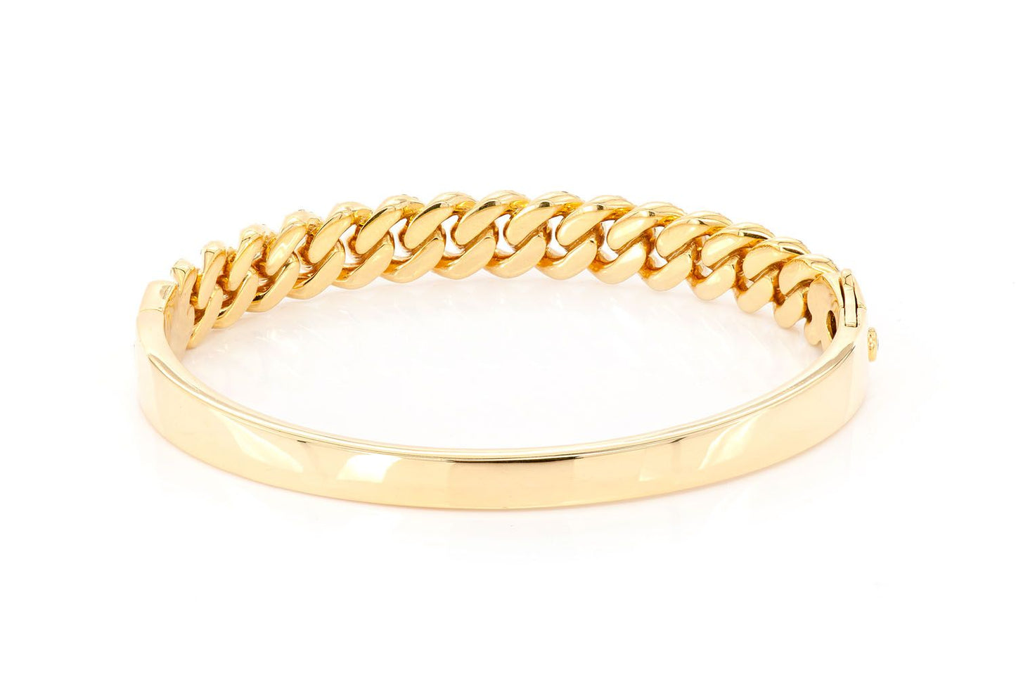 MIAMI CUBAN DIAMOND BANGLE 14K SOLID GOLD 1.65CTW