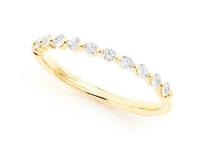 Inel cu diamante suprapuse, aur masiv de 14K, 0.25 ct