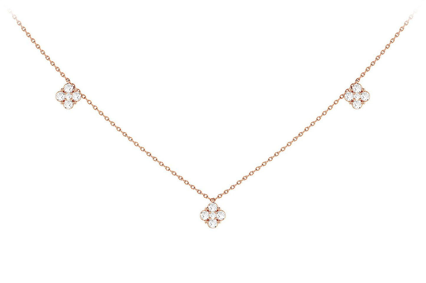 COLIER CLOVER DIAMOND STATION AUR MASIV DE 14K 0.45CT