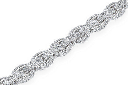 10MM ELONGATED ROLO DIAMOND BRACELET 14K SOLID GOLD 13.70CTW