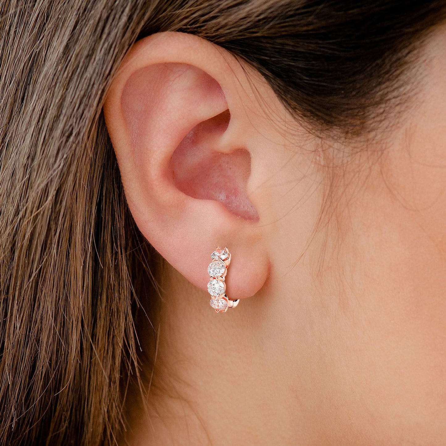 20PT DIAMOND HOOP EARRINGS 14K SOLID GOLD 1.60CTW