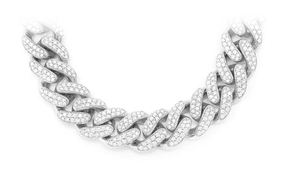 18MM MIAMI CUBAN DIAMOND NECKLACE 14K SOLID GOLD 37.00CTW