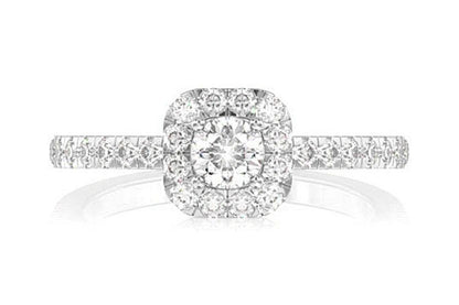 THAV - 0.75CTW SQUARE HALO - DIAMOND ENGAGEMENT RING