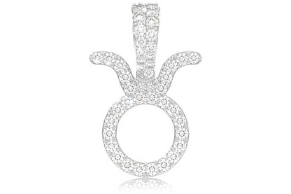 Pandantiv Zodiac Taur cu Diamant Aur Masiv de 14K 0.75CT