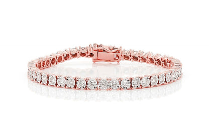 9PT MIRACLE SET DIAMOND TENNIS BRACELET 14K SOLID GOLD 4.50CTW
