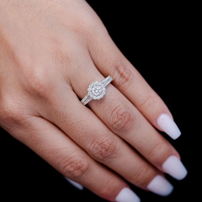 INEL DE LOGODNĂ SOLITAIRE ROTUND CU DIAMANT ȘI TIJĂ DESPĂRȚITĂ 1.05CTW - AUR MASIV DE 14K