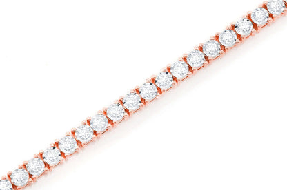 2PT MIRACLE SET DIAMOND BRACELET 14K SOLID GOLD 1.25CTW