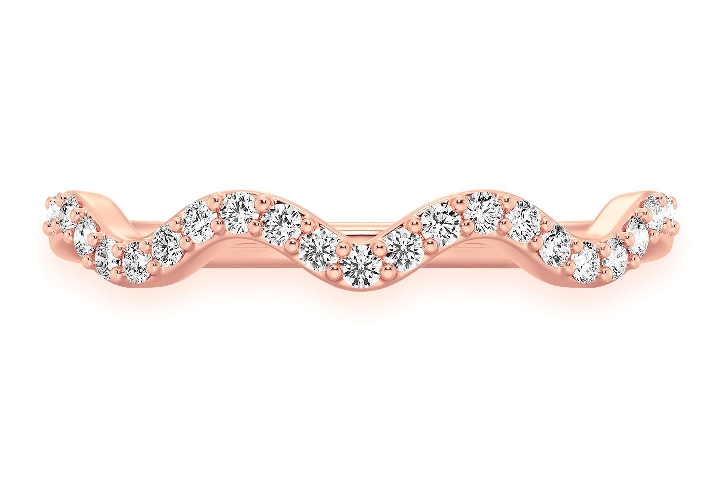 INEL CU DIAMANT ONDULAT, AUR MASIV DE 14K, 0.10CTW