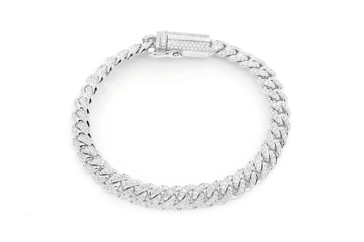 8MM MIAMI CUBAN DIAMOND BRACELET 14K SOLID GOLD 4.00CTW