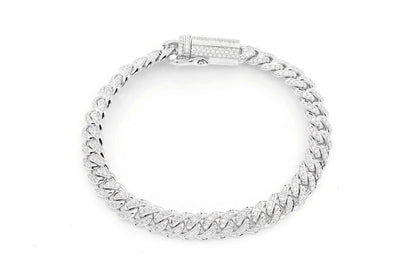8MM MIAMI CUBAN DIAMOND BRACELET 14K SOLID GOLD 4.00CTW