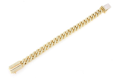 12MM MIAMI CUBAN DIAMOND BRACELET 14K SOLID GOLD 7.50CTW