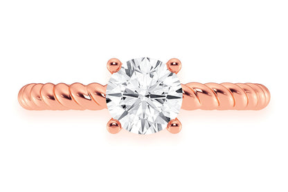 0.75CT ROUND SOLITAIRE - TWIST BAND - DIAMOND ENGAGEMENT RING
