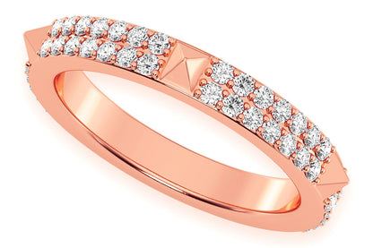 TWO ROW SPIKE DIAMOND RING 14K SOLID GOLD 0.50CTW