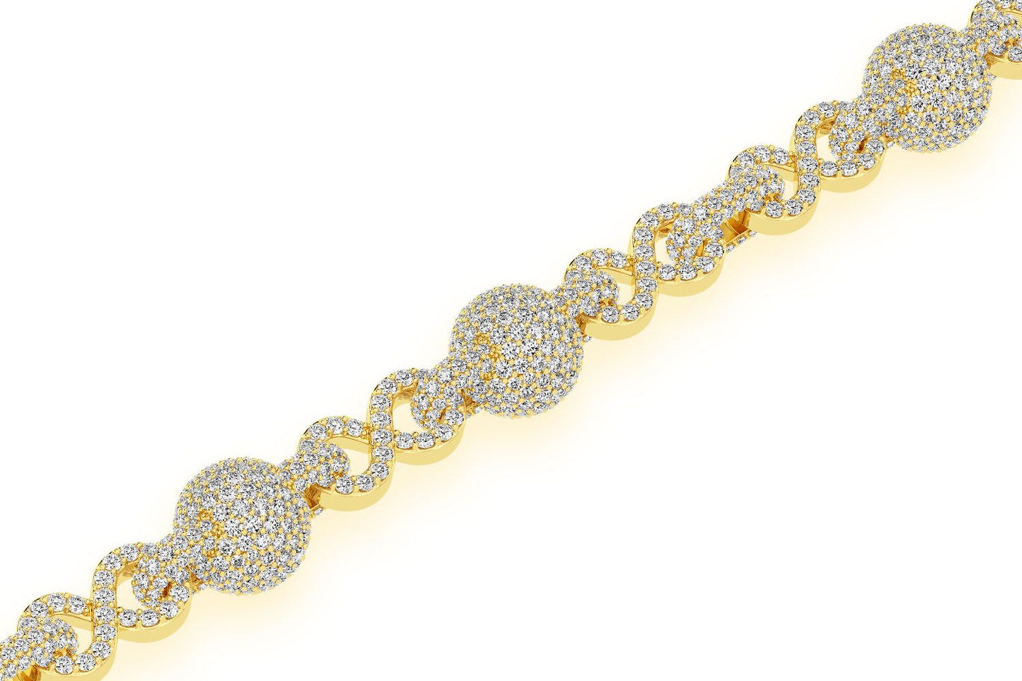 FIGURE EIGHT SPHERE DIAMOND BRACELET 14K SOLID GOLD 13.00CTW