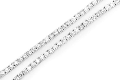 8PT PRONG SET TENNIS NECKLACE 14K SOLID GOLD 16.50CTW