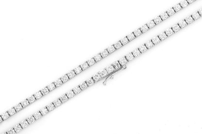 COLIER TENIS CU 5 PIELE, SET DIAMANTE, AUR MASIV DE 14K, 11.00 CT